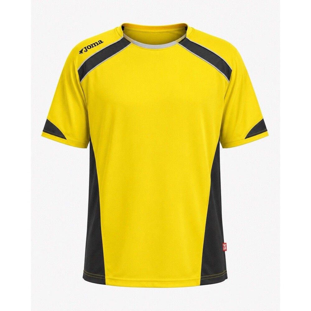 Vintage Joma Athletic Soccer Futbol Jersey Yellow Black Short Sleeve Size M